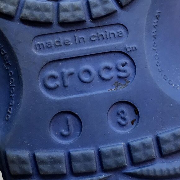 Crocs Classic Clogs Unisex Childs J 3 Blue Slip On Strap Waterproof Sandal 15908 - Picture 10 of 11